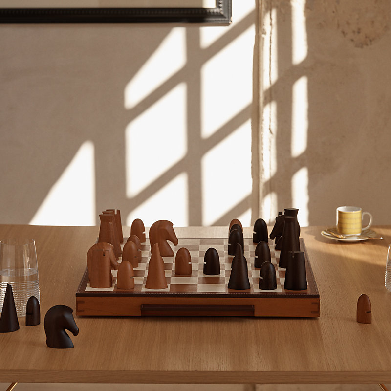 Samarcande chess set - Brown | Hermès USA